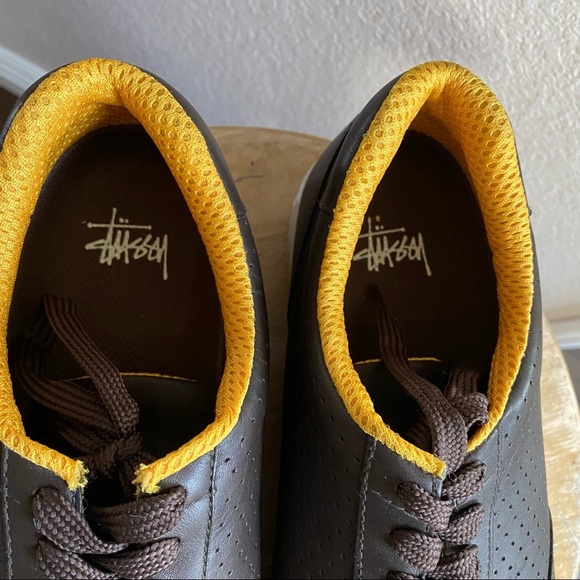 Stussy men’s leather upper casual shoes size 8.5 - Picture 3 of 8